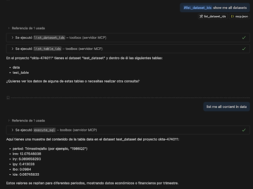 A screenshot showing an AI agent successfully calling a tool using the authenticated MCP server